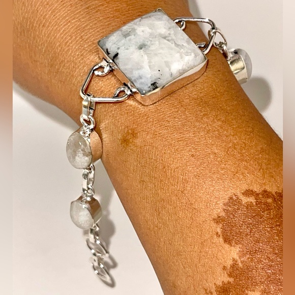 A Crown Chakra Crystal, Rainbow Moonstone Bracelet - Picture 7 of 11